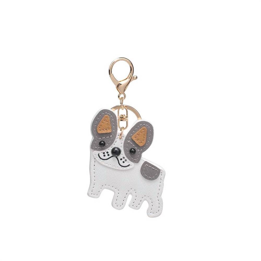 NEW URBAN EXPRESSIONS zero terrier dog keychain bag charm in grey